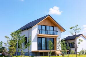 大きな窓が特徴の夫婦で暮らす家